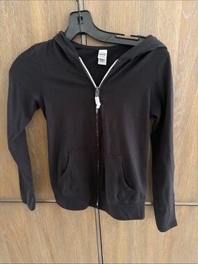 Kavio Black Zip-Up Kids Hoodie with Hood